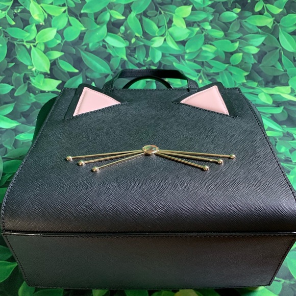 Kate Spade Small Jazz Things Up Cat Satchel Black - Picture 6 of 8